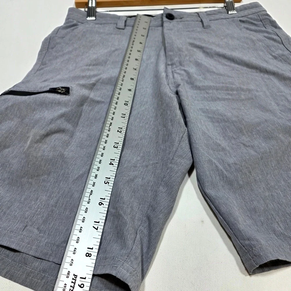 Burnside Hybrid Shorts Mens 30 Gray Heathered Stretch Swim Boardshorts Casual